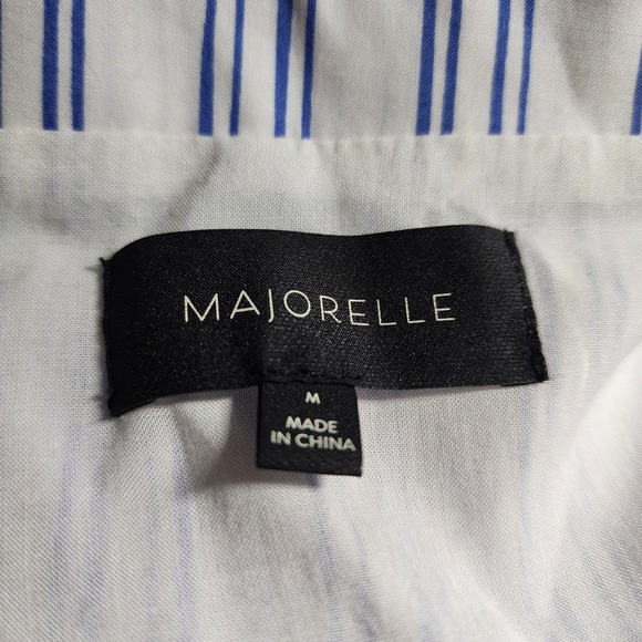 Marjorelle Med Women's Stripe Wrap Shirt Dress Long Sleeve Belted Knee Length - Picture 2 of 8